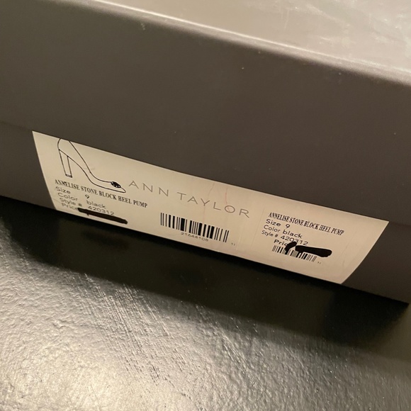 Ann Taylor Black Suede Block Heel with Crystal Detail - Size 9 - Picture 2 of 11